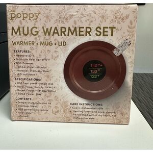 XO Poppy Brown Mug Warmer Set